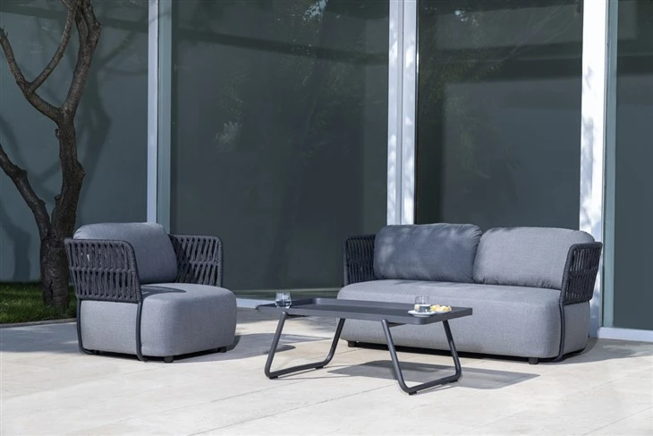 Aveline Luxe handgemaakte touwgeweven buitenbank