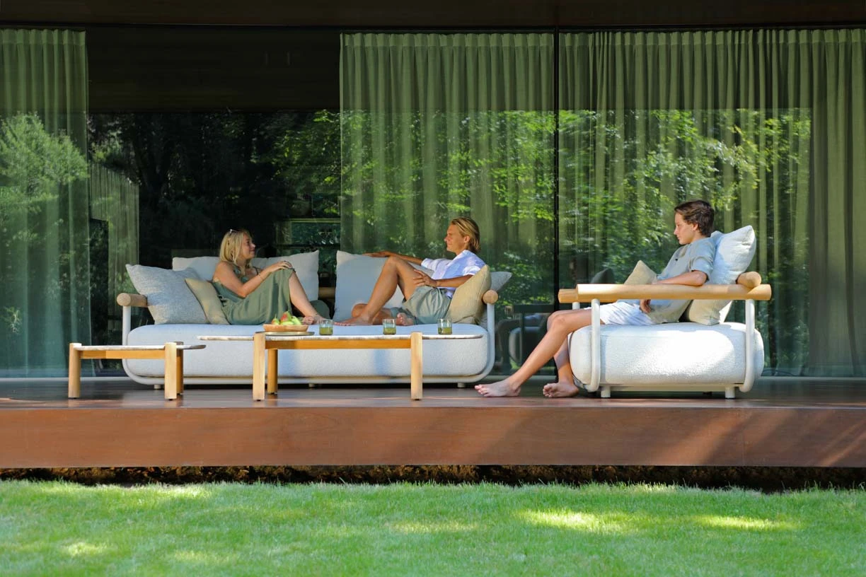 Lichtgewicht modulaire buitenbank voor terras, tuin en binnenlounge – Weerbestendig, gemakkelijk te herschikken