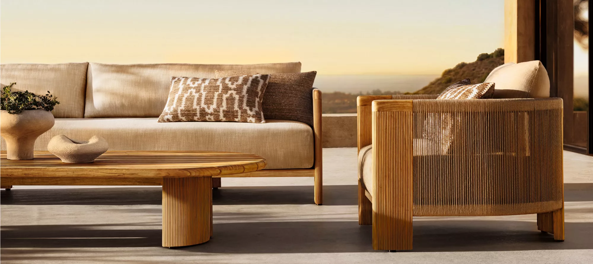 Luxe teakhouten tuinmeubilair|Striata-set van Howvin
