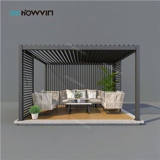 Aan de muur gemonteerde aluminium pergola